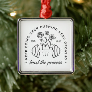 Gym girl aesthetic quotes floral dumbbell metal tree decoration