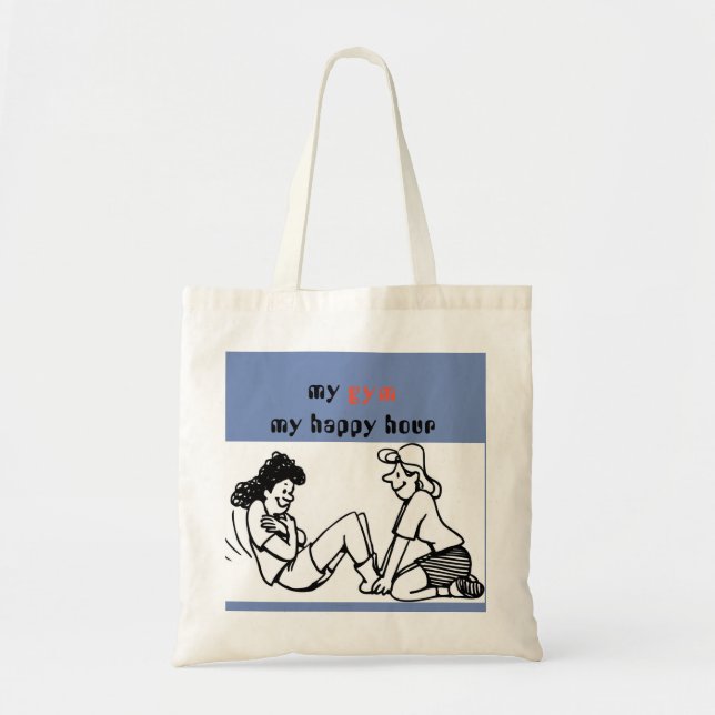 gym happy hour tote bag (Front)
