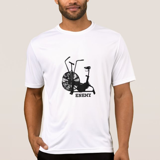 Gym Humour Black White Funny Workout T-Shirt (Front)