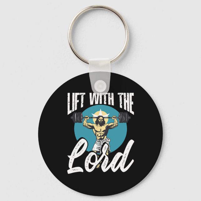 Gym Instructor Christian Beliefs Bodybuilding Jesu Key Ring (Front)