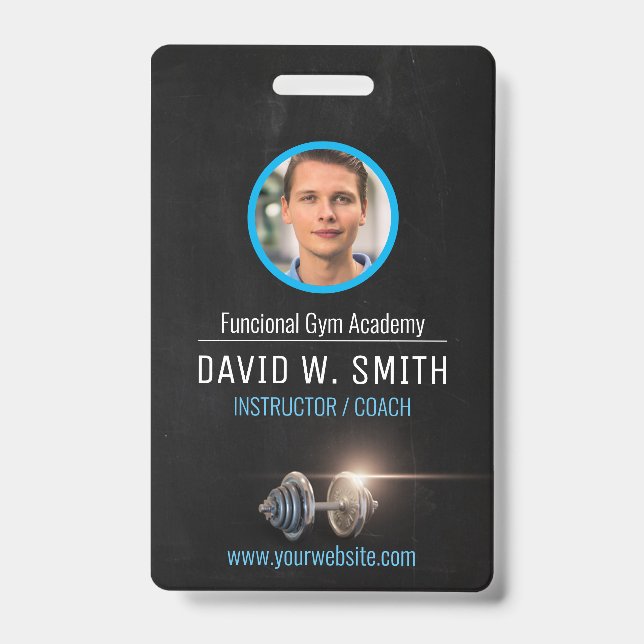 Gym instructor coach ID badge (Front)