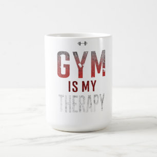 Gym Is My Therapy Shirt, Fitness Motivation Tee, W Coffee Mug