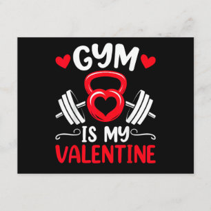 Gym Is My Valentine Heart Fitness Workout Valentin Enclosure Card