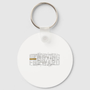 Gym Keep Moving Forward (art In Front And Back) Key Ring