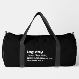 Gym Leg Day Definition Workout Fitness Exercise Duffle Bag