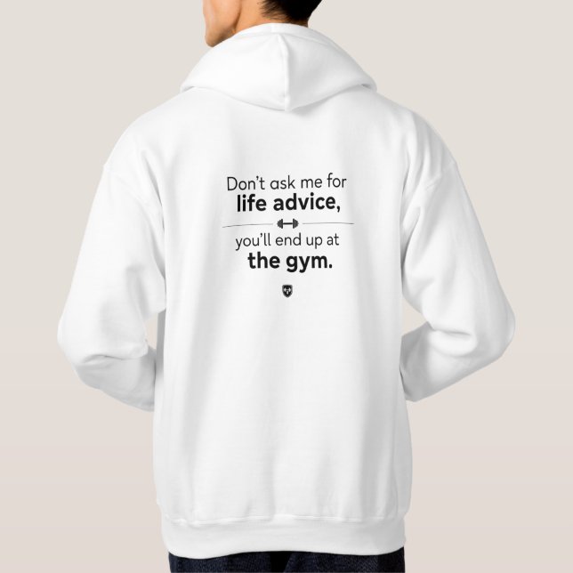 Gym lover Back design White Hoodie (Back)