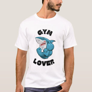 Gym Lover Shark T-Shirt   Funny Fitness Graphic 