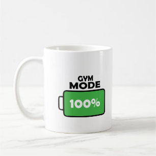 Gym Mode 100% Full Charge Motivation Coffee Lover Mug