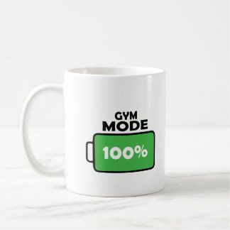 Gym Mode 100% Full Charge Motivation Coffee Lover Mug