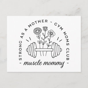 Gym mom muscle mommy mother funny postcard