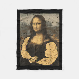 Gym Mona Lisa Muscle Fun Workout Fitness Bodybuild Fleece Blanket