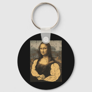 Gym Mona Lisa Muscle Fun Workout Fitness Bodybuild Key Ring