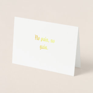 GYM Motivation Custom text And Light Brown Foil Card
