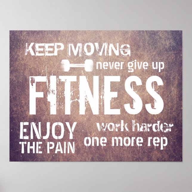Gym Motivation Fitness Personal Trainer Grunge Poster (Front)