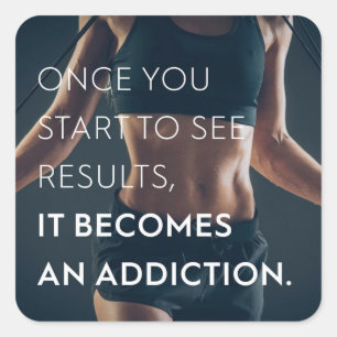 Gym Motivation For Women - Results - Workout Square Sticker