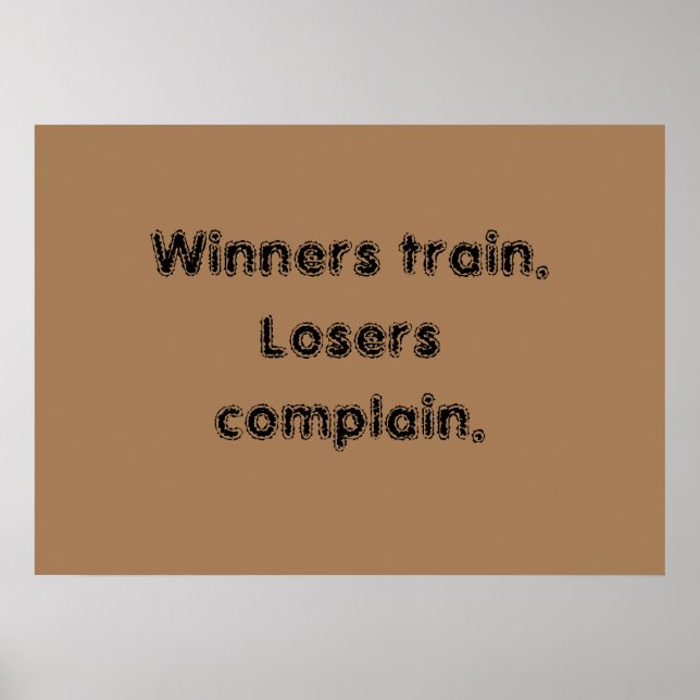 GYM Motivation quotes And Light Brown Poster (Front)