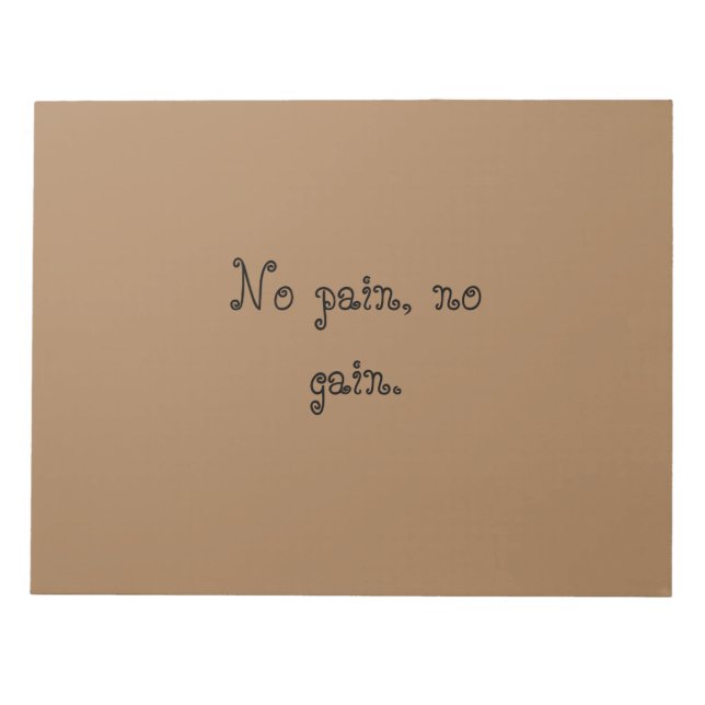 GYM Motivation quotes Custom text  And Light Brown Notepad (Front)