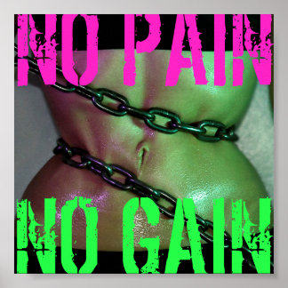 Gym Motivation Workout No Pain No Gain Poster