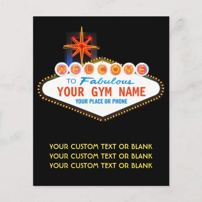 Gym Or Fitness Club Owner Famous Fabulous Neon Flyer (Front)