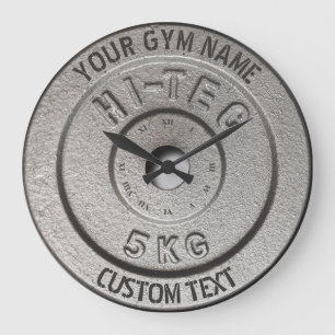 Gym Owner or User Fitness Funny Grey Edition Large Clock