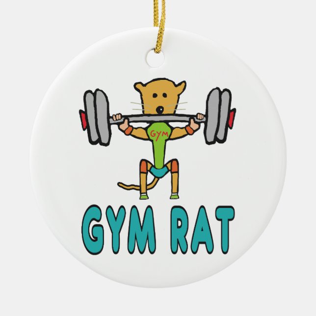 Gym Rat Ceramic Tree Decoration (Front)
