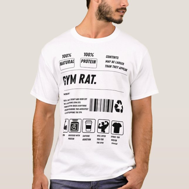 Gym Rat Formula: Handle With Gains. T-Shirt (Front)