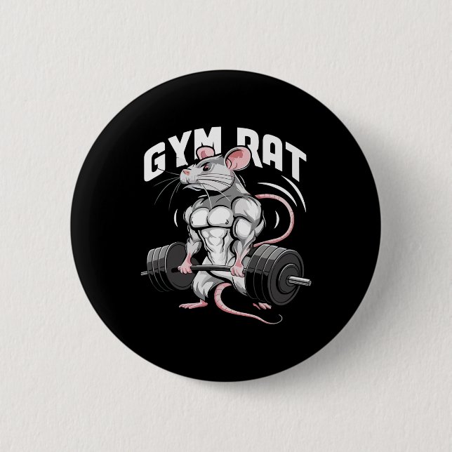 Gym Rat Funny Bodybuilding Fitness Workout Gym Wei 6 Cm Round Badge (Front)