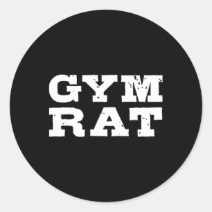 Gym Rat Funny Bodybuilding Workout 1  Classic Round Sticker