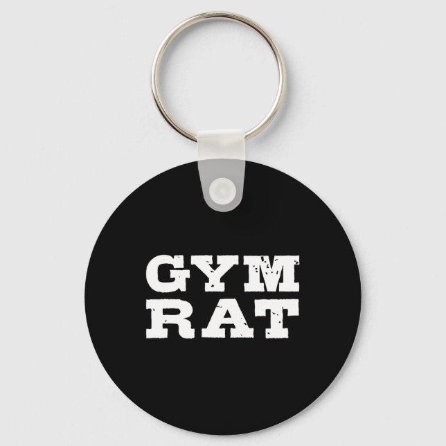 Gym Rat Funny Bodybuilding Workout 1  Key Ring (Front)