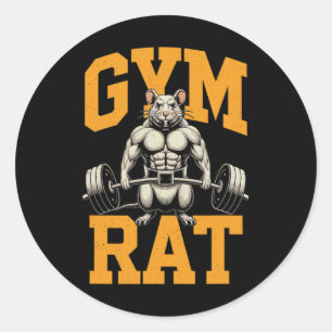 Gym Rat Meaning Gym Rat Costume Weight Lifting Gym Classic Round Sticker