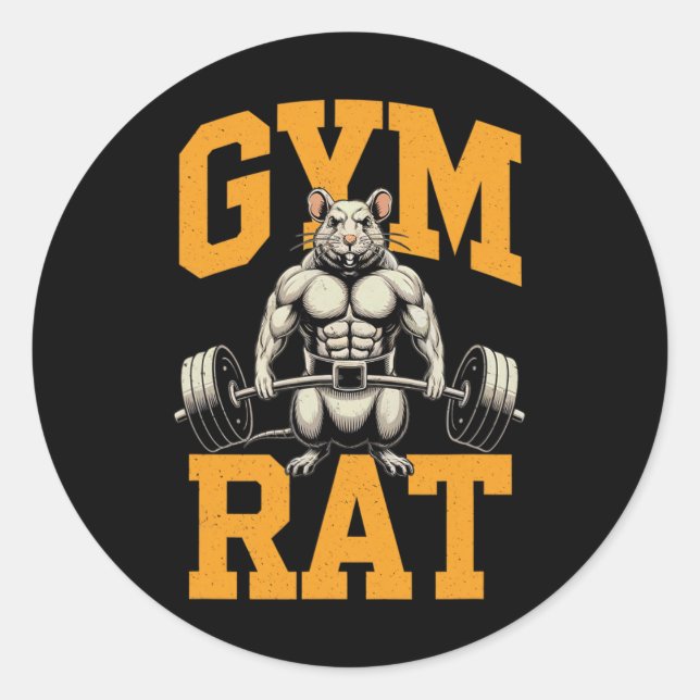 Gym Rat Meaning Gym Rat Costume Weight Lifting Gym Classic Round Sticker (Front)