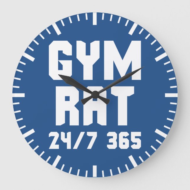 Gym Rat - Motivational Fitness Gym Large Clock (Front)