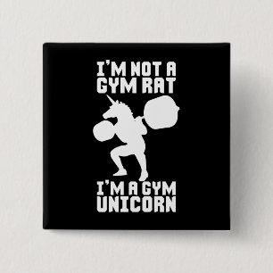 Gym Rat vs Gym Unicorn - Funny Workout Inspiration 15 Cm Square Badge