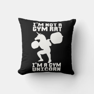 Gym Rat vs Gym Unicorn - Funny Workout Inspiration Cushion