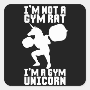Gym Rat vs Gym Unicorn - Funny Workout Inspiration Square Sticker