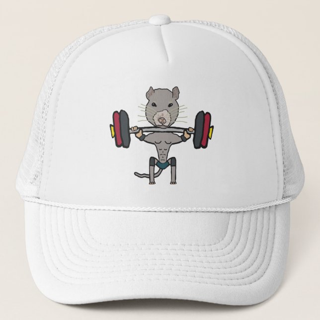 Gym Rat Weightlifting Trucker Hat (Front)