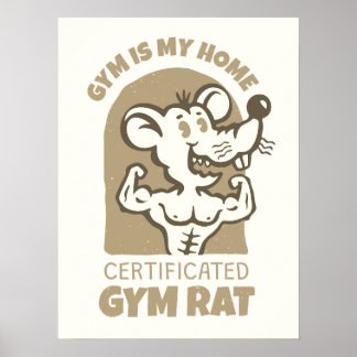 Gym Rats Poster. Funny Fitness Wall Art for Gym.