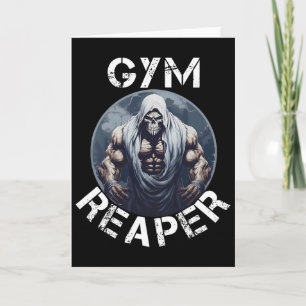 Gym Reaper Fitness Halloween Skeleton Workout Body Card
