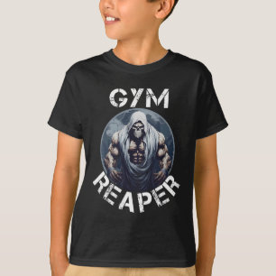 Gym Reaper Fitness Halloween Skeleton Workout Body T-Shirt