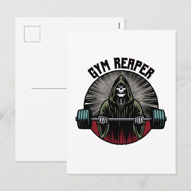 Gym Reaper Workout Holiday Postcard (Front/Back)
