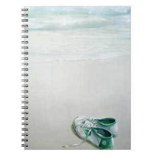 Gym Shoes on Beach Spiral Notebook