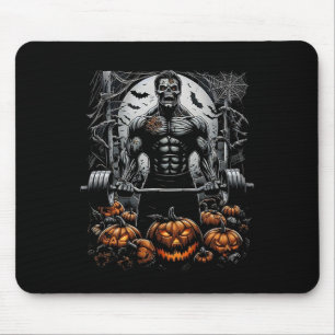 Gym Skeleton-haunted Fitness Fun-halloween Workout Mouse Pad