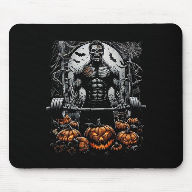 Gym Skeleton-haunted Fitness Fun-halloween Workout Mouse Pad (Front)