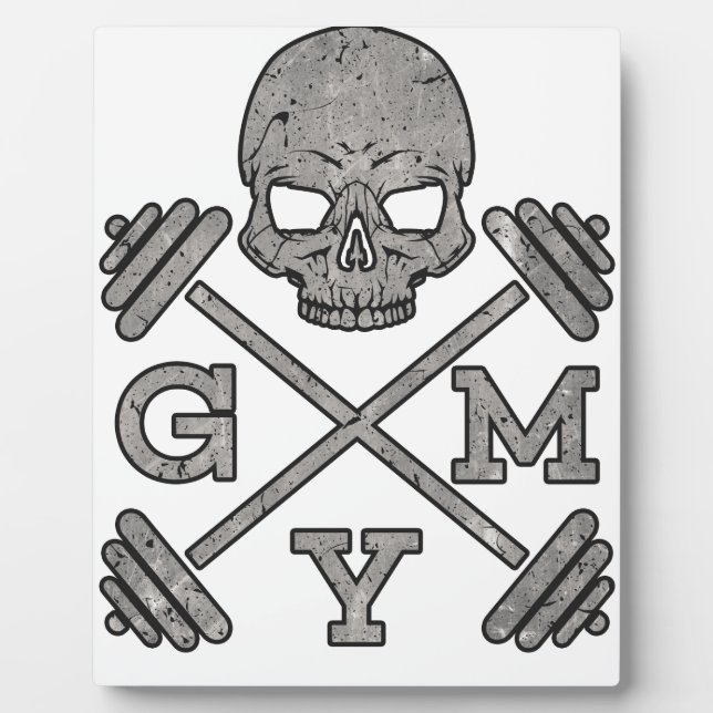 Gym Skeleton Poster Sport Fitness Plaque (Front)