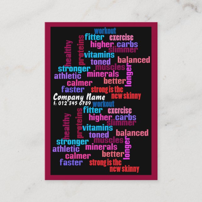 gym, sports club or trainer  business card (Front)