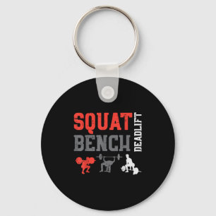 Gym Squat Bench Deadlift Powerlift Workout Fitness Key Ring