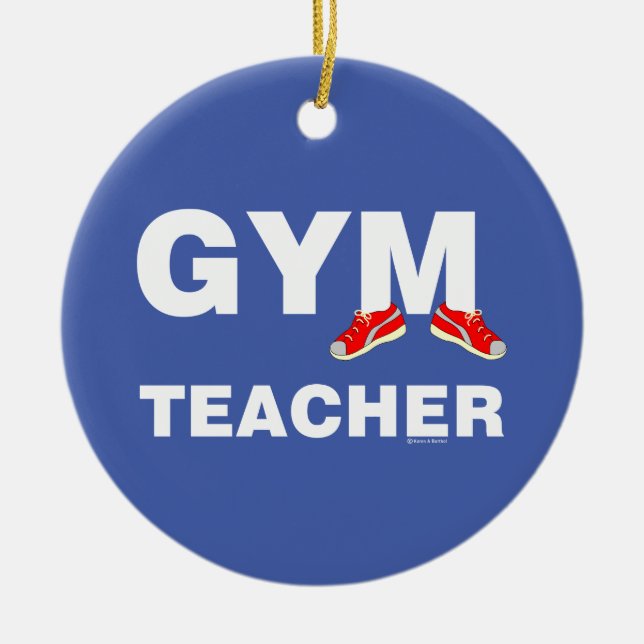 Gym Teacher Sneakers Ceramic Tree Decoration (Front)