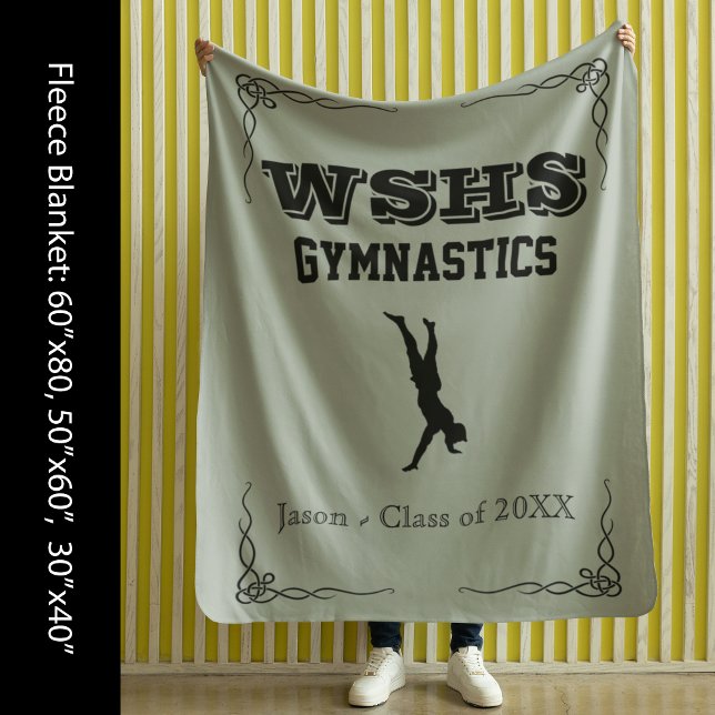 Gym Team Fleece Large Blanket Black Text for Guys (Gym Team Fleece Large Blanket Black Text for Guys)