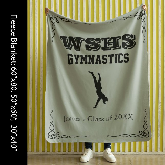 Gym Team Fleece Med Blanket Black Text for Guys (Gym Team Fleece Med Blanket Black Text for Guys)