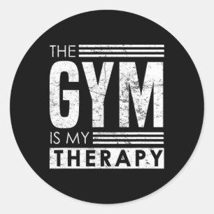 Gym Therapy - Self Belief Bodybuilding Phrase  Classic Round Sticker